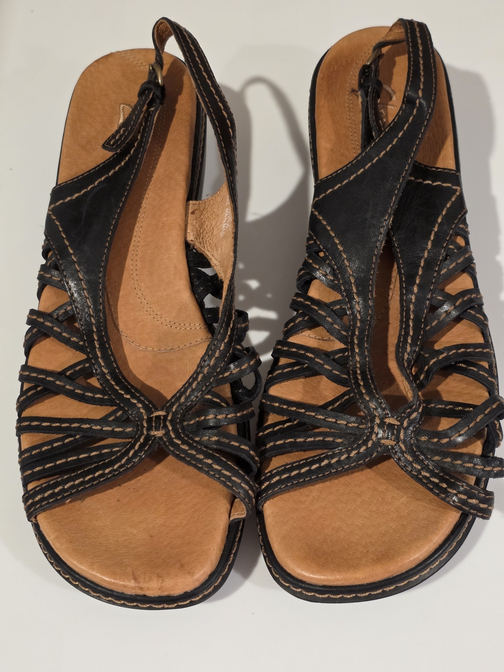 Clarks Black Leather Sandals
